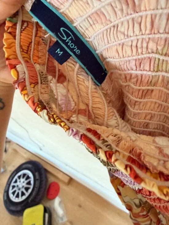 Shore Brand Maxi Pompas Springs Dress Strapless M - Picture 4 of 8